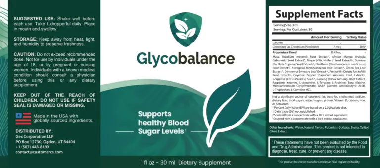 GlycoBalance supplement label